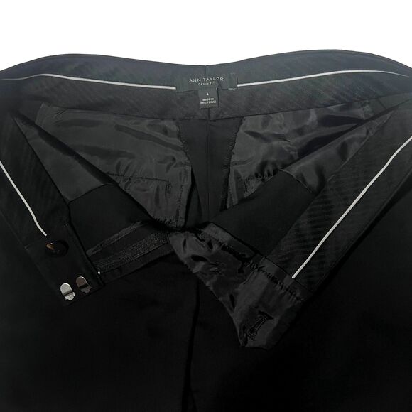 Ann Taylor Devin Fit Slim Tailored Ankle Pants in Black - Picture 3 of 7